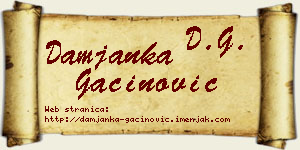 Damjanka Gaćinović vizit kartica